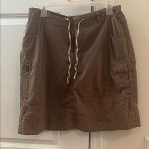 Eddie Bauer Chocolate Brown Skirt with Adjustable Waist